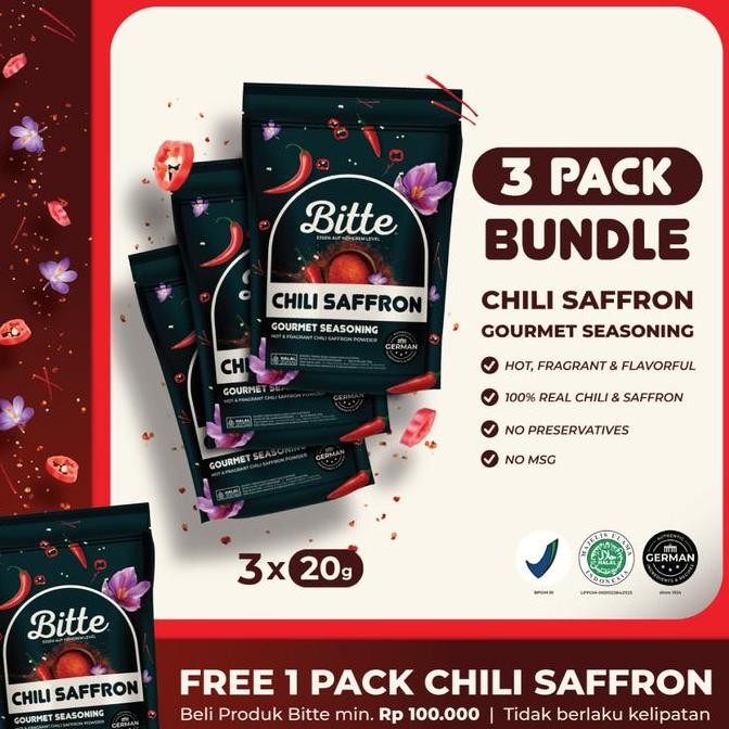 

BUNDLE 3 Chili Saffron Seasoning Sambal Tabur Cabai Saffron - Bitte