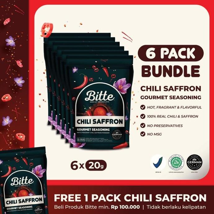 

BUNDLE 6 Chili Saffron Seasoning Sambal Tabur Cabai Saffron - Bitte