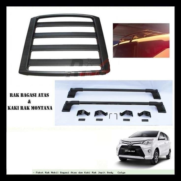 DISKON PAKET RAK MOBIL BAGASI ATAS DAN KAKI RAK JEPIT BODY MONTANA CALYA 
