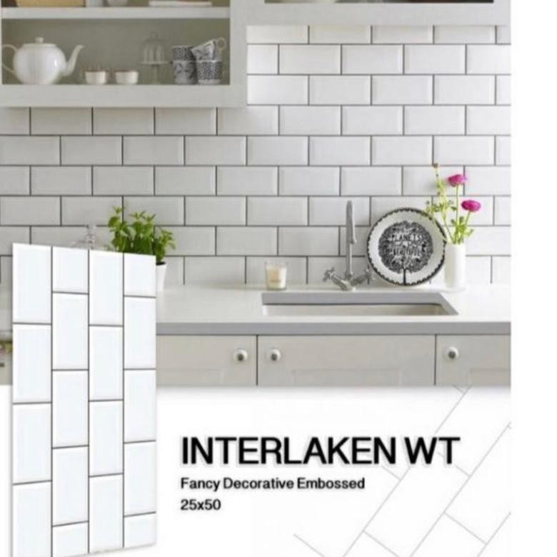 Terlaris Keramik Dinding Motif Bata Putih Uk. 25X50