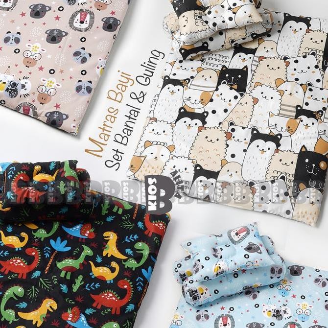 Kasur Matras Bayi Set Bantal Peyang Bayi Dan 2 Guling / Kasur Bayi Alas Tidur Bayi Baru Lahir Bayi C