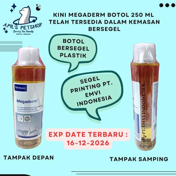VIRBAC MEGADERM BOTOL 250 ML - VITAMIN UNTUK BULU KUCING DAN ANJING