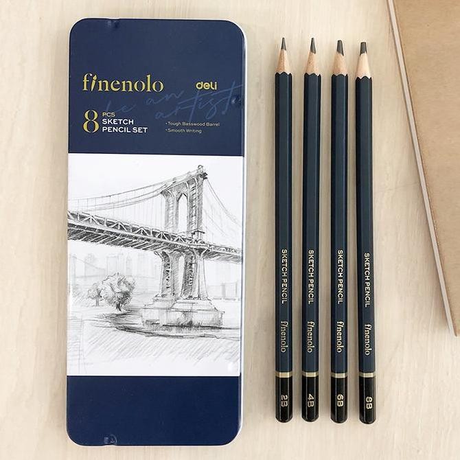 

Deli Sketch Pencil Set / Pensil Sketsa Gambar isi 8 Box Metal EC26