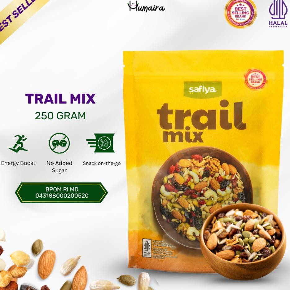 

Trail Mix Safiya 250 Gram Dried Mixed Fruit Seed And Nut Cemilan Sehat