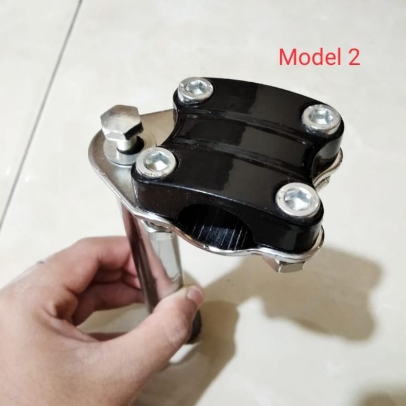 Stem stang BMX Alloy stem stang sepeda BMX alloy hitam dan chrome