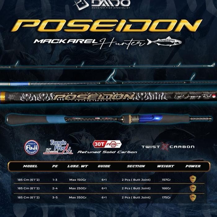 Joran Pancing Daido Poseidon Mackarel Hunter Pj.185Cm
