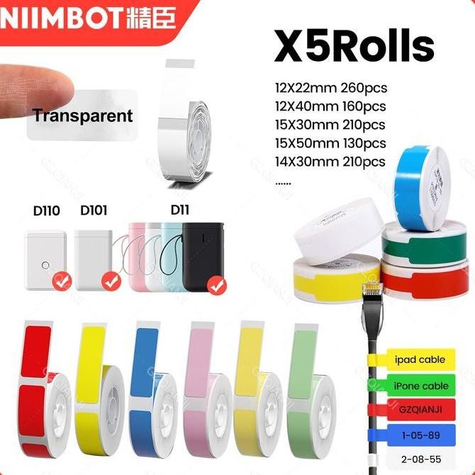 

TERBARU - Niimbot D110_M D101 D11_H Kertas label termal kertas kabel rumah tangga