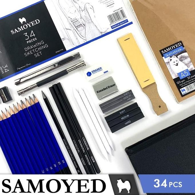 

Peralatan Pensil Gambar Sketsa / Professional Drawing Sketching Set Samoyed DRSK-P34