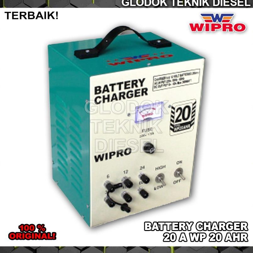 Wipro Charger Aki Mobil Motor 20 A Battery Charger WP 20 AHR Cas Aki WP20AHR Original Terbaik