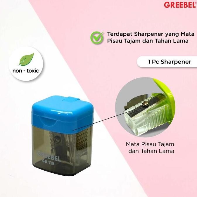 

GREEBEL [7 in 1] Paket Alat Tulis TAB-1 / Stationery Set / Paket Mewarnai Pencils Penghapus Rautan Kids