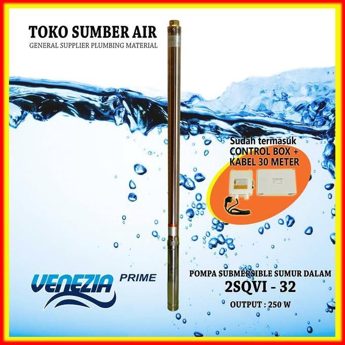 TERMURAH - POMPA SUBMERSIBLE VENEZIA 2SQV 1-32 DENGAN KABEL Casing 2 inch