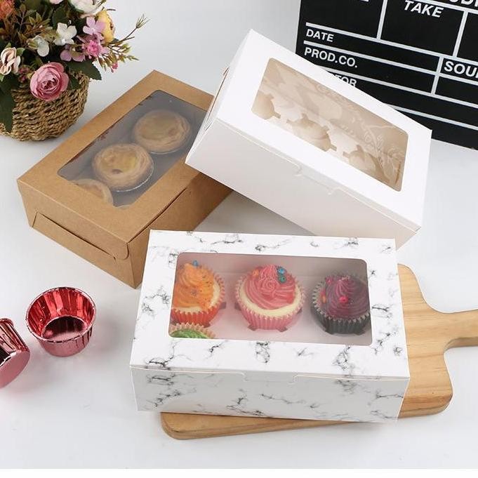 

10pcs - Dus cupcake isi 6, box cupcake 6, dus muffin 6, box muffin 6