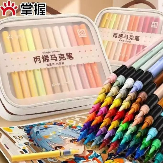 

Grasp Spidol warna Akrilik marker pensil untuk Pelajar Kuas Lunak Cat Air Tumpuk Warna & Tidak Tembus Kertas