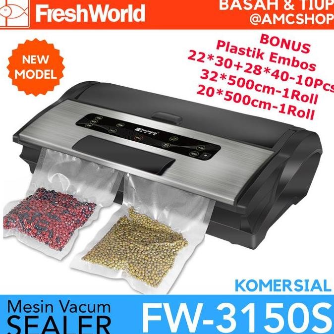 FRESH WORLD FW-3150S Vacuum Sealer Komersial Vacum Bisa Basah & Tiup