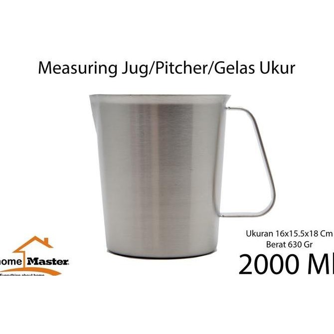 Gelas Takar/Ukur/Measuring Cup/Pitcher/Jug Stainless 2000 Ml Pus2000