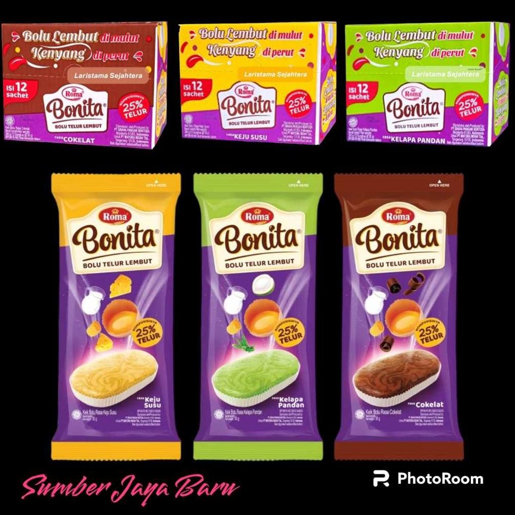 

Roma Bonita | Bolu Telur Lembut | 12 Sachet @ 30 g | Mayora Nugi