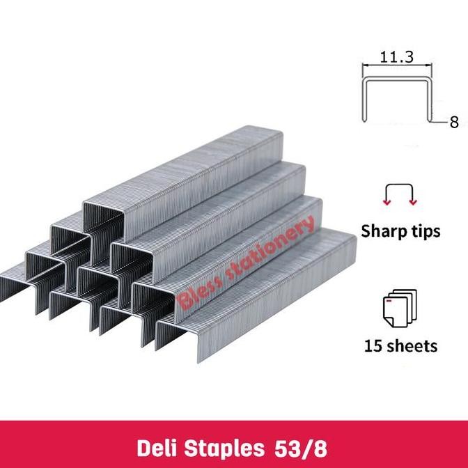 

Isi Staples Tembak Deli 53/8 Refill Gun Tacker Isi Stapler Jok Motor Isi Tacker Staple Wire