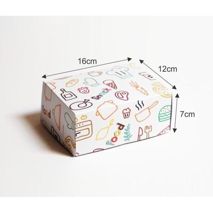 

Snack Box Kardus Kue Cake Mini Dus Jajan Box Camilan uk 16 x 12 x 7 Cm