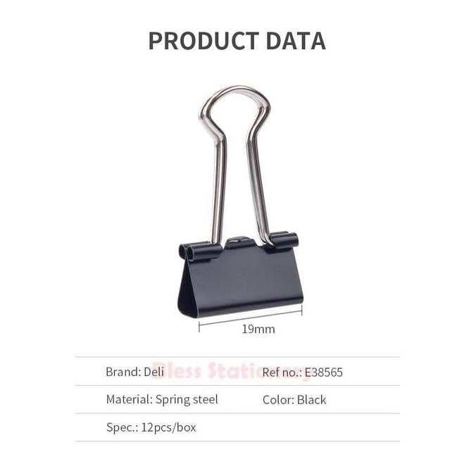 

Deli Binder Clip 19Mm - Klip Penjepit Kertas (E38565)