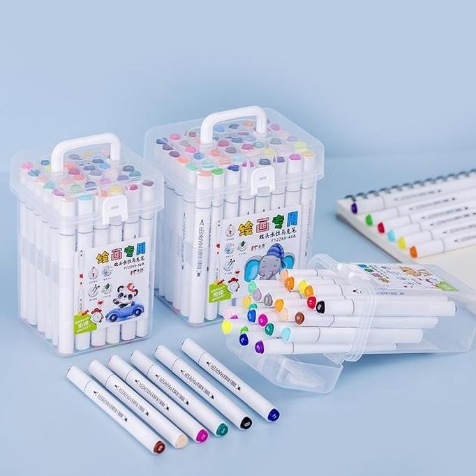 

Spidol Set 12/24/36/48 Warna Sketch Marker Spidol Warna 2In1 Spidol Sketsa Double Tip Dasar Berkepala Dua Lukisan Pensil Cat Air Seni Stabilo Art Marker Siswa Sekolah Kantor Pelajar Anak