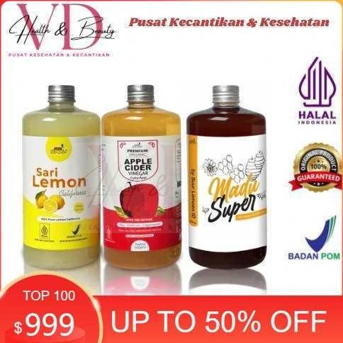

Paket Asam Lambung - Diet Sehat Bundling Cuka Apel 500ml | Sari Lemon 500ml & Madu Hutan 700gr Asli Nugi