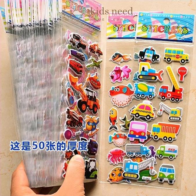 

DDM 50 (Pcs) Stiker Timbul Random/Stiker Karakter / Stiker Anak / Stiker Mainan Tempel