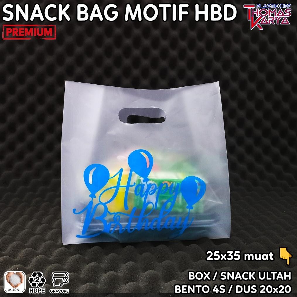 

Plastik Ultah 25x35 Motif HAPPY BIRTHDAY BIRU isi 50 Softhandle Snack Bag Ulang Tahun Souvenir HBD Nugi