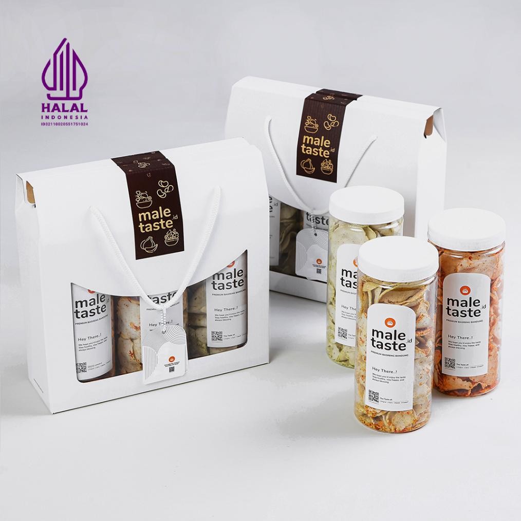 

Hampers Snack Premium Basreng Bandung - Unik Elegant Maletaste - Gable Box Oleh-oleh Khas Bandung Nugi