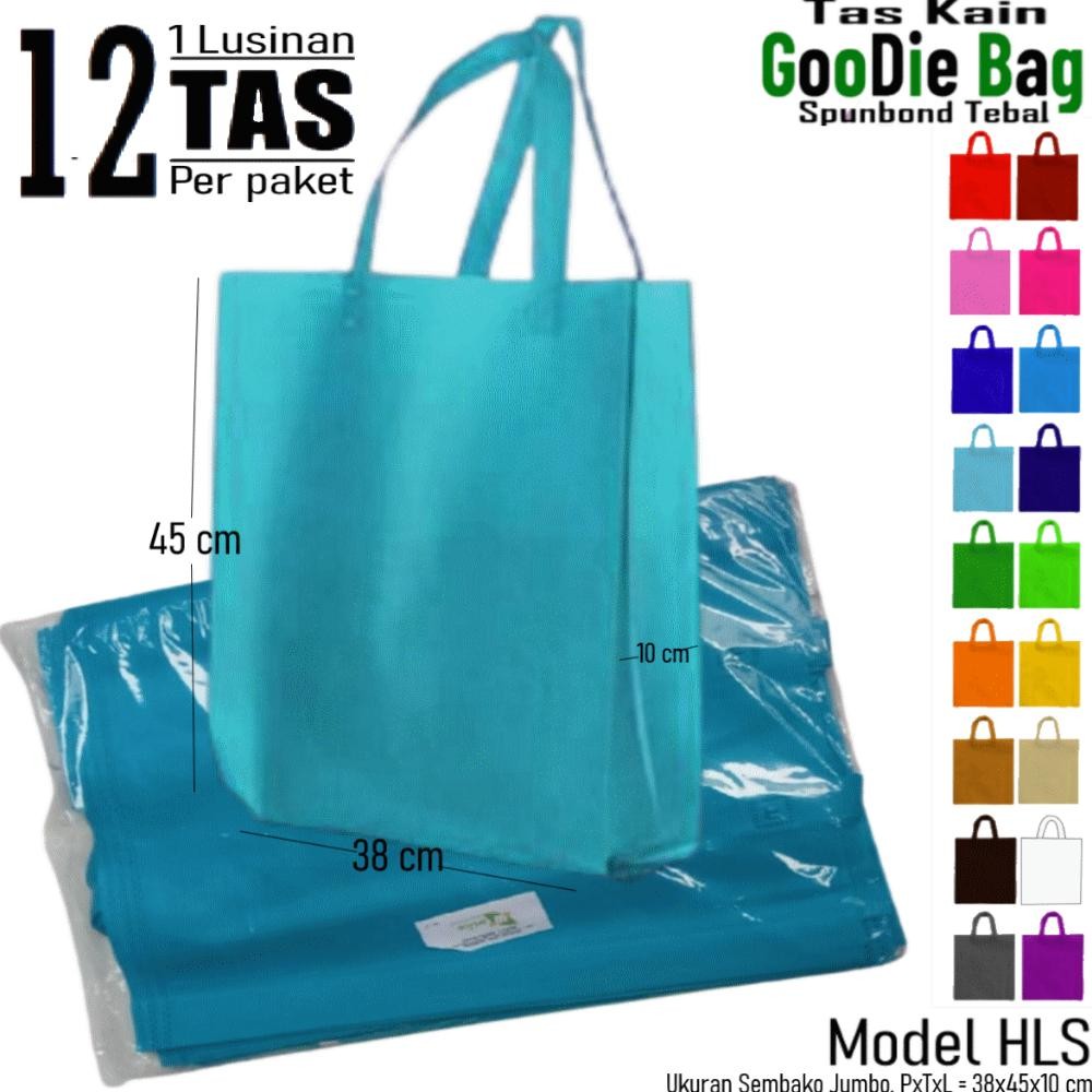 

1 Lusinan Isi 12 Tas Kain Spunbond Goodie Bag Tali Ukuran Jumbo Besar XL 38x45x10 Untuk Shopping / Kantong Belanja Lipat / Bingkisan Parcel Sembako / Totebag Souvenir Hantaran Idangan Besek Hajatan Paper Dus Kue Nasi Kotak Berkat Tahlilan Haulan Laundry