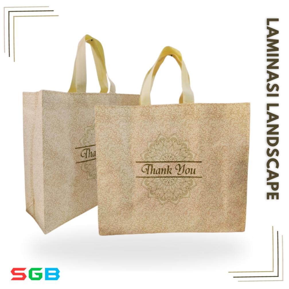 

1 LUSIN (ISI 12 pcs) Landscape 40x35x12 LAMINASI THANKYOU - Goodiebag Nugi