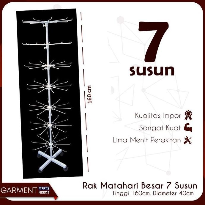 Rak Display Matahari Putar 7 Susun BESAR Besi Kuat Tebal Impor