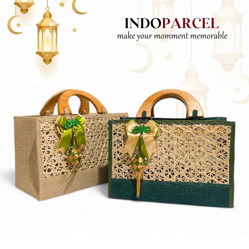 

INDOPARCEL - Tas Hampers Lebaran Anyaman Goni Handle Kayu Kombinasi Anyaman Bambu Bungkus Kemasan Tas Kado Goodie Bag Hari Raya Idul Fitri Viral Terbaru Nugi