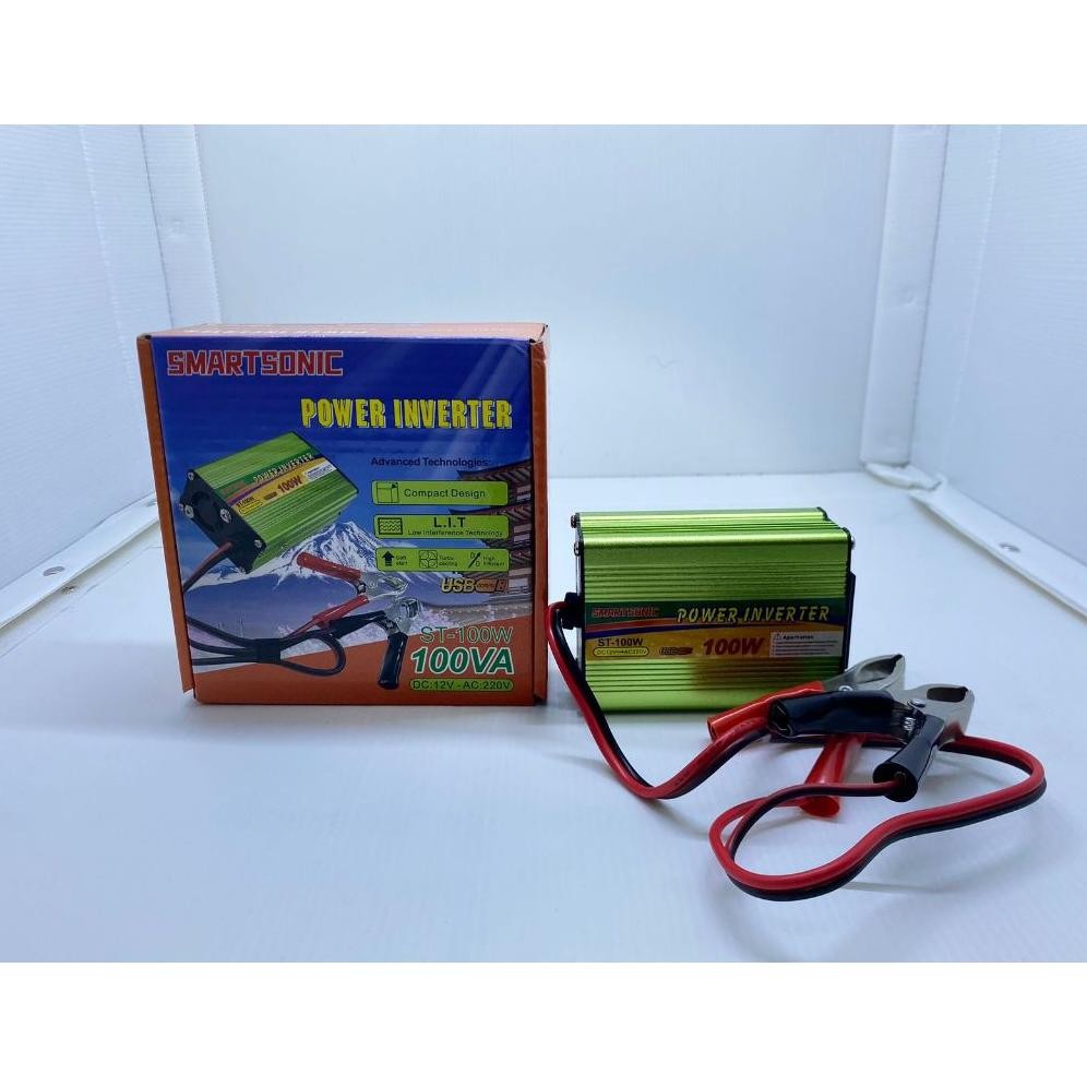 SMARTSONIC Power Inverter 100 Watt 12Volt / Inverter 100W DC 12V to AC 220V