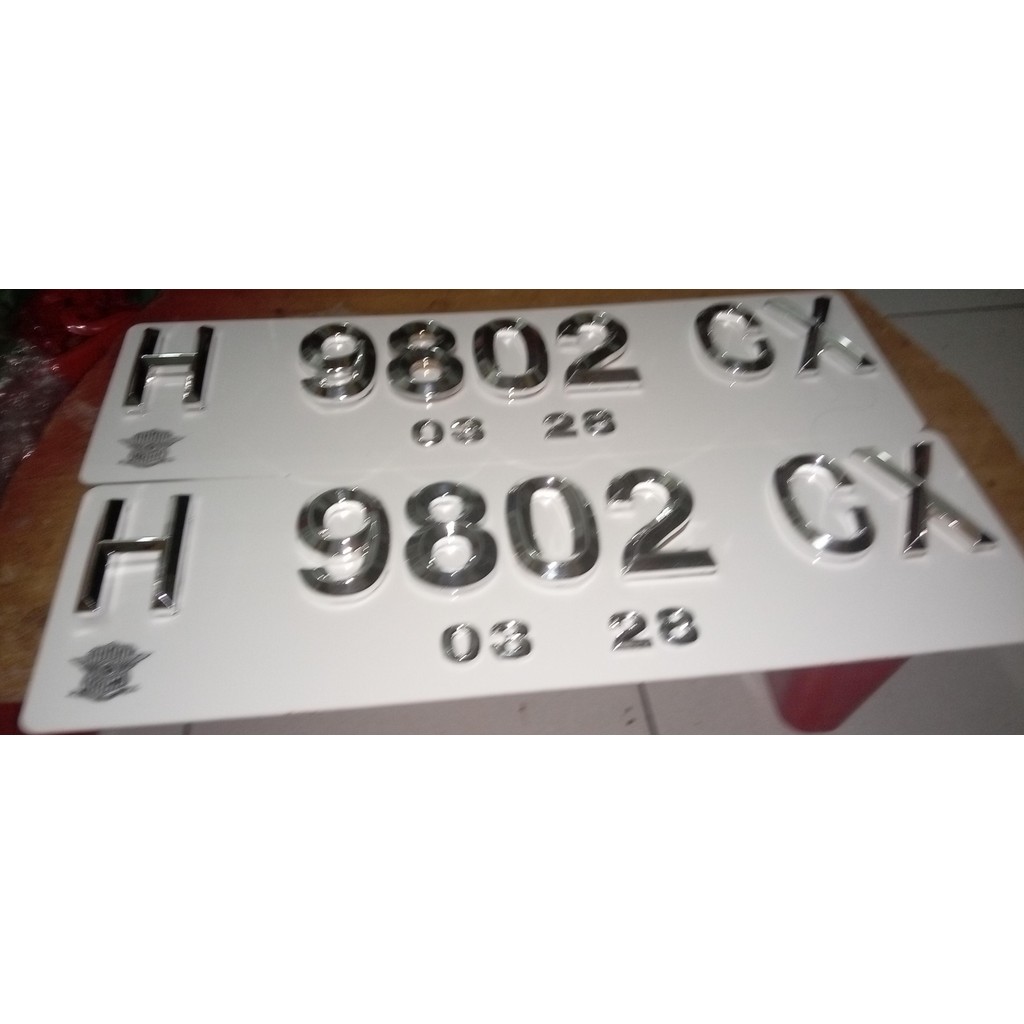 Plat Nomor Mobil || Harga TERBARU segi lima chrome || dasar putih angka chrome