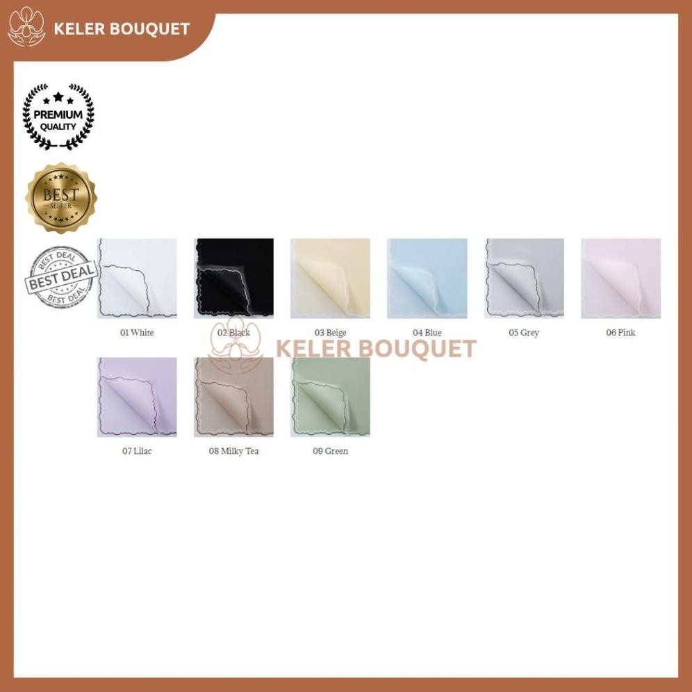 

(Isi 20 Lembar) Kertas Buket Flower Wrapping Paper List Cloud Awan Frame Transparan Cellophone Nugi