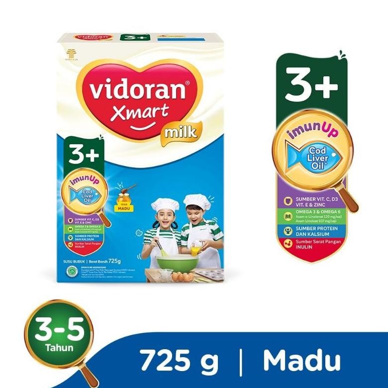 

Model Baru Vidoran Xmart 3+ All Variant 725/925gr Madu / Vanilla Susu Formula Pertumbuhan Anak 3-5 Tahun .,