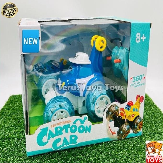 Mainan Anak Mobil Polisi Remote Control Stunt Car Besar