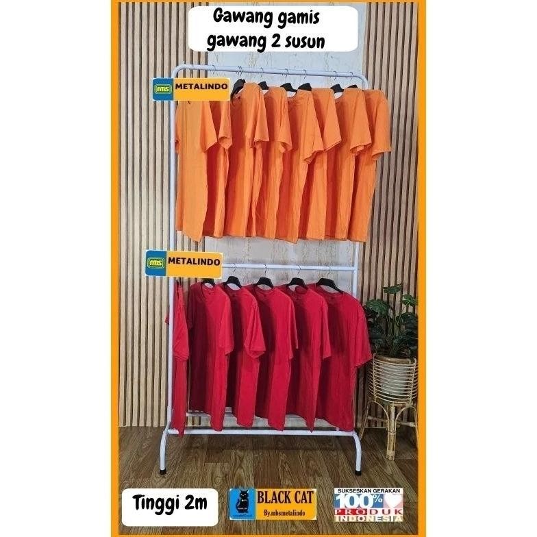 Terlaris Gantungan Gawang Gamis Tinggi 2 M Hanger Display Baju Gawangan Baju 2 Susun