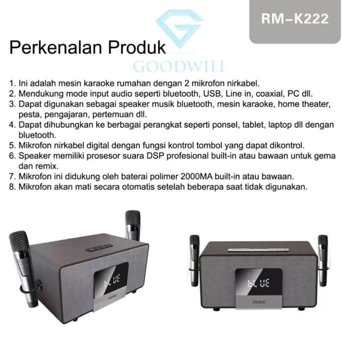 Karaoke Speaker Portabel / Karaoke Home Theatre System RHM RM-K222