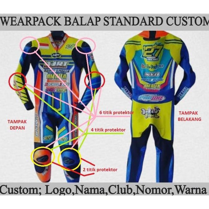 WEARPACK ROADRACE (HANYA WEARPACK) FREE DESIGN BAJU BALAP