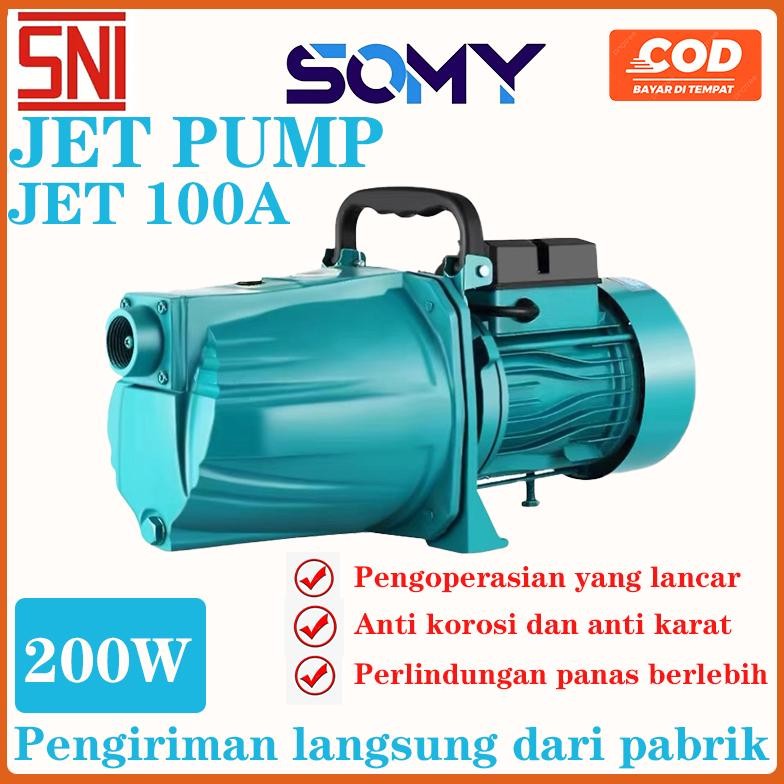 Terlaris Somy Pompa Air Jet Pump Jet100A Jet Pump 40 Meter Pompa Rumah Tangga Toren Sumur Dangkal