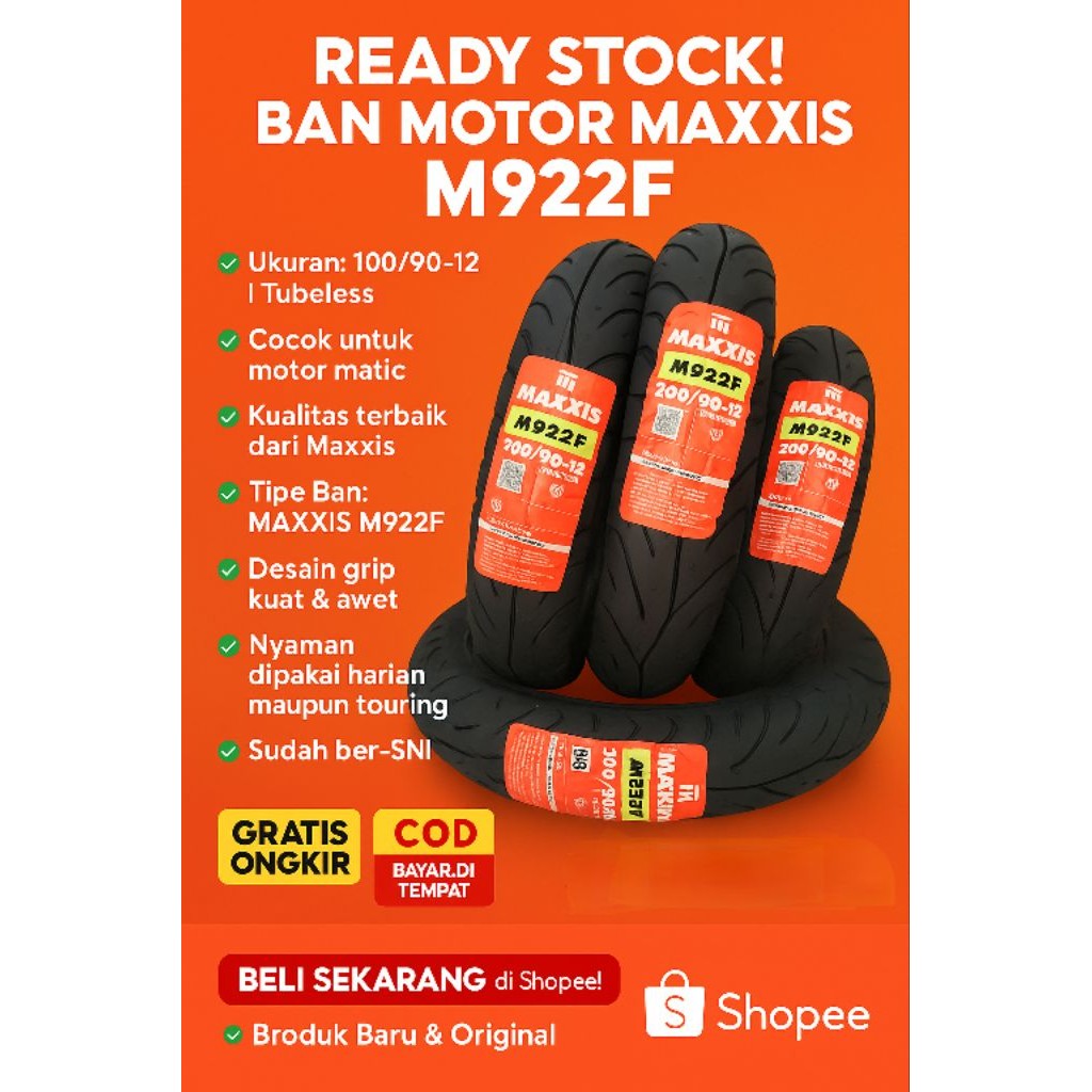 Ban maxxis ring 12 Ban depan belakang motor scoopy freego Tubeless
