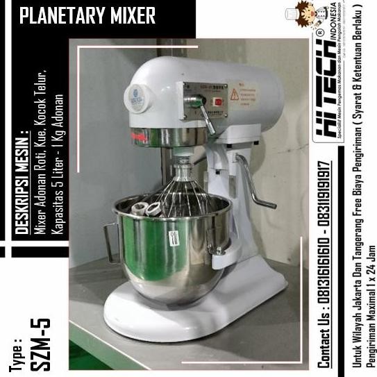 TERBARU - Planetary Mixer 5 Liter SZM-5 Dough Mixer 5L Mixer Roti 5 L B-5