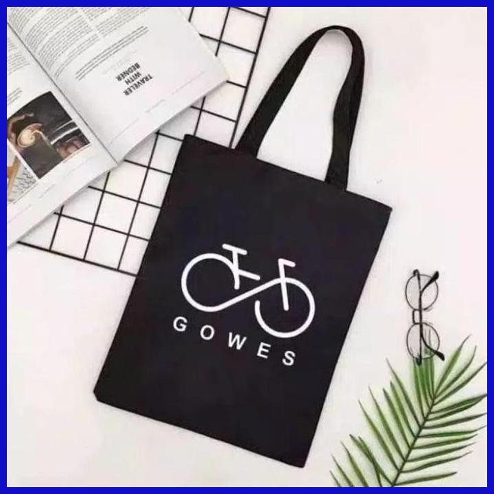 Murah [Gowes ] Tote Bag Pakai Resleting Tas Wanita Tas Sekolah Lengkap