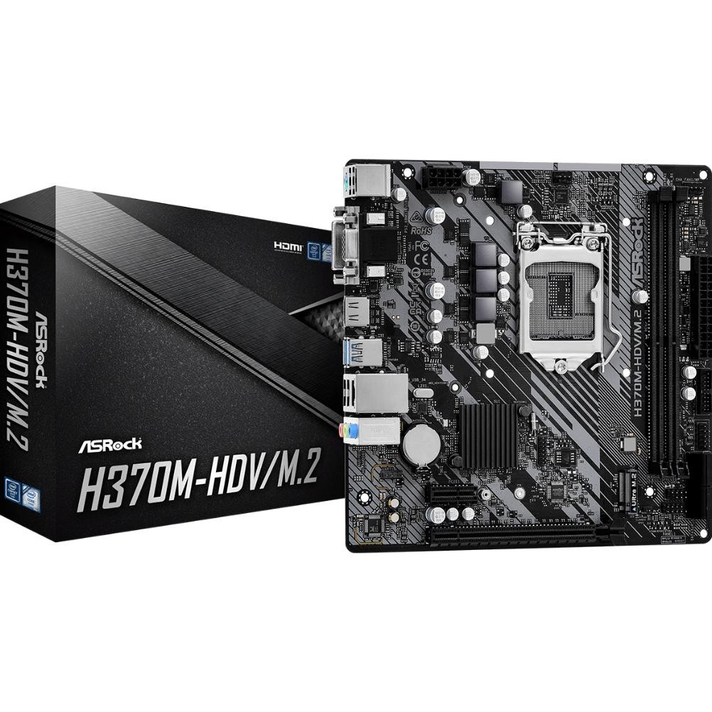 Terlaris Motherboard Asrock H370M-Hdv/M.2 (Lga1151, H370, Ddr4, Usb3.1, Sata3)