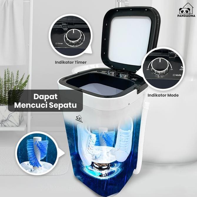 Pandaoma Mesin Cuci Sepatu Mesin Cuci Portable Kapasitas 4,5kg