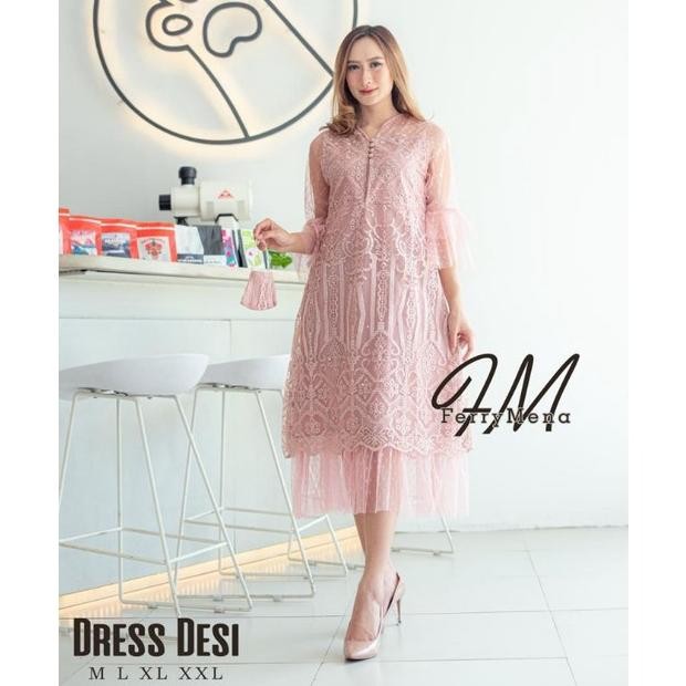 [kajirtjaya - ] Kebay Dress Desi / Kebaya Modern Wisuda / Kebaya Wisuda / Kebaya Non Hijab / Atasan 