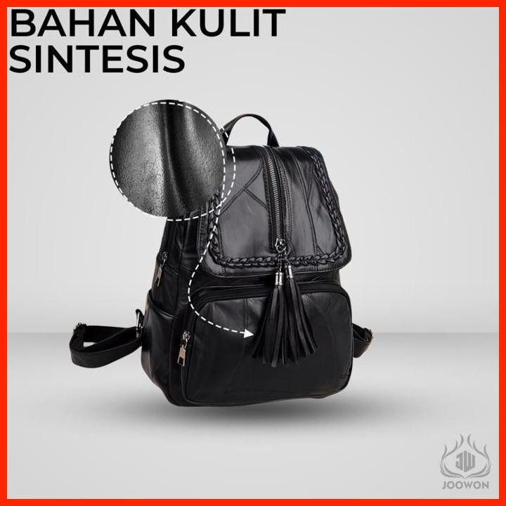 Ori Tas Ransel Wanita Kulit Sintetis Import / Tas Wanita Waterproof Fashionable Best Seller