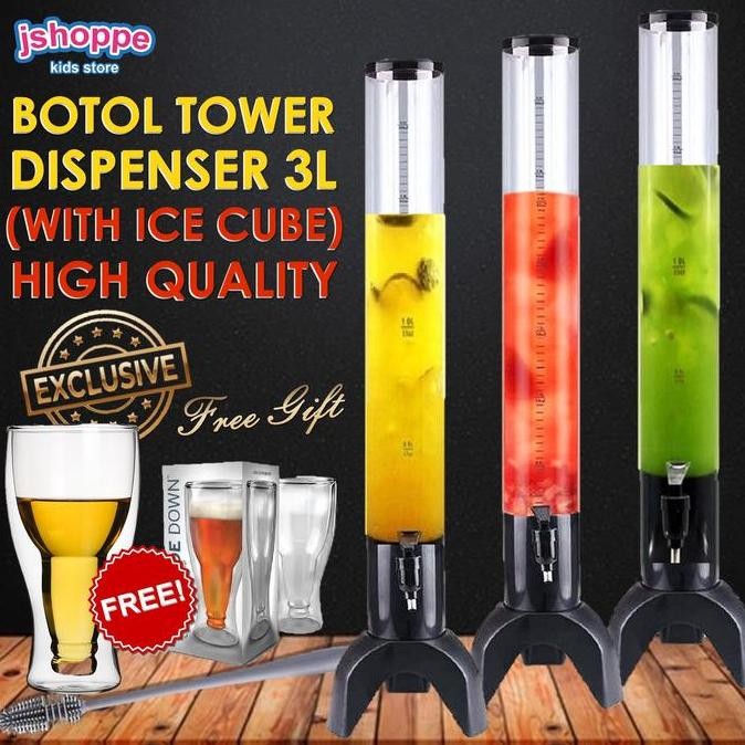3L Ice Cube Beer Tower Dispenser / Botol Tower / Bir Tower