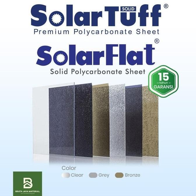 SolarTuff Solid Solar Tuff Atap Polycarbonate 1.2mm - Garansi 15 Tahun
